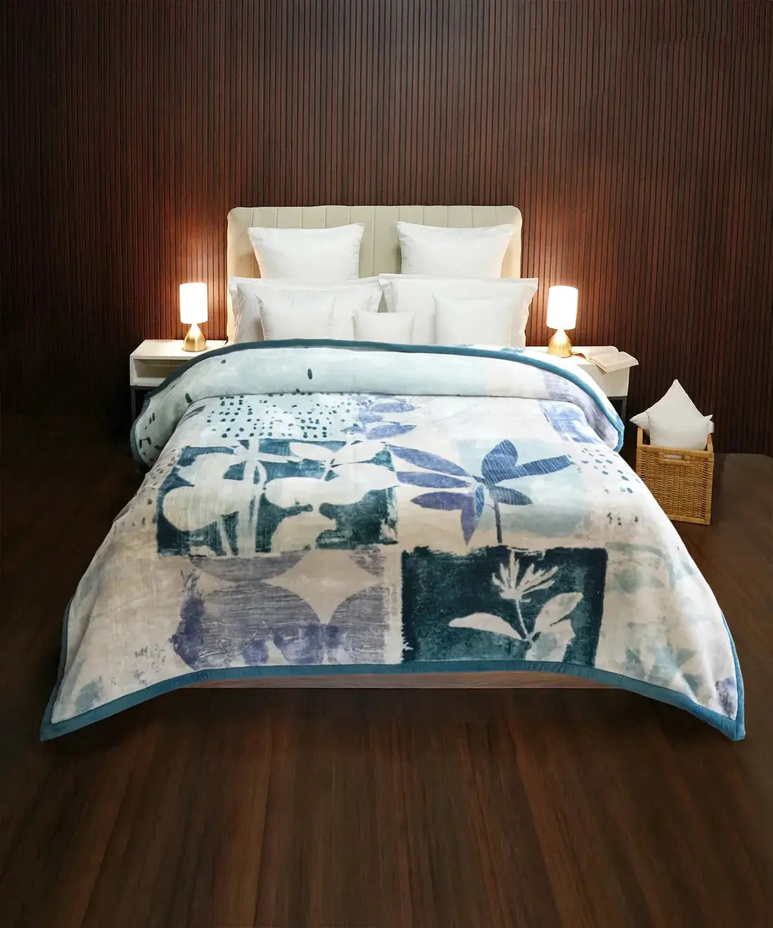 Indulgence Double Mink Blanket, Leafage|5.5 KG Trident