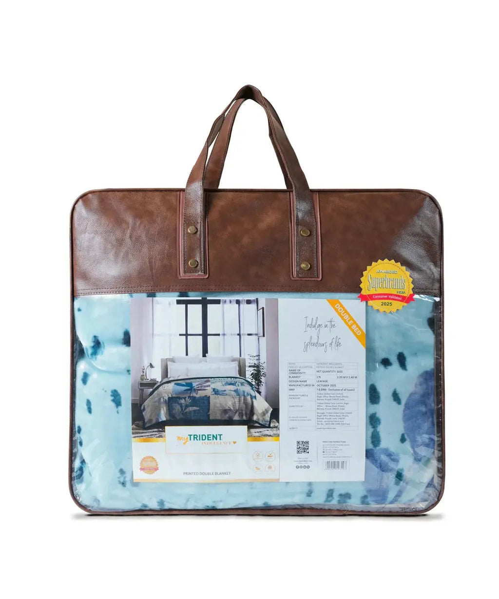 Indulgence Double Mink Blanket, Leafage|5.5 KG Trident