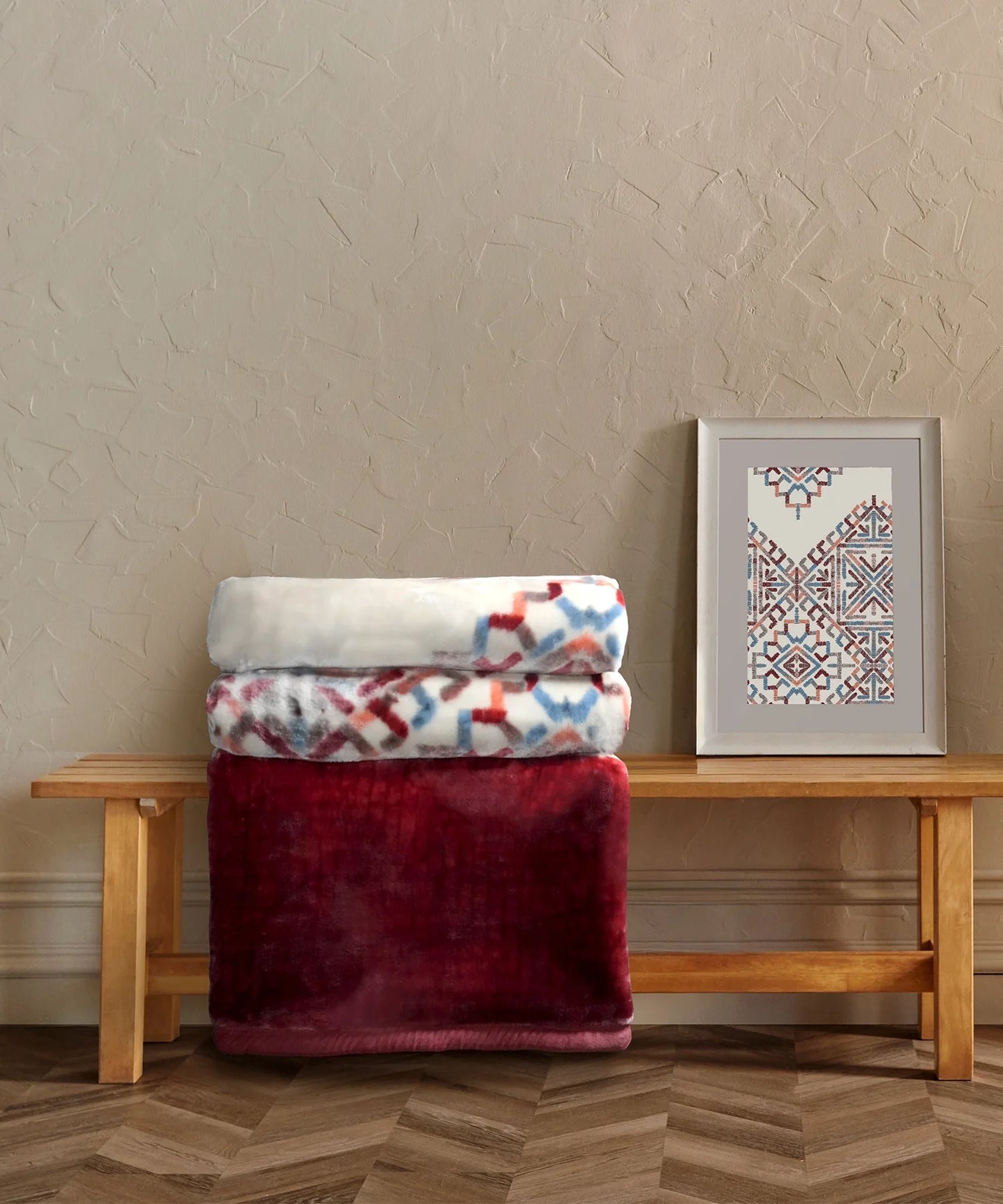 Sanskriti Double Mink Blanket, Phulkari| 4.6 KG