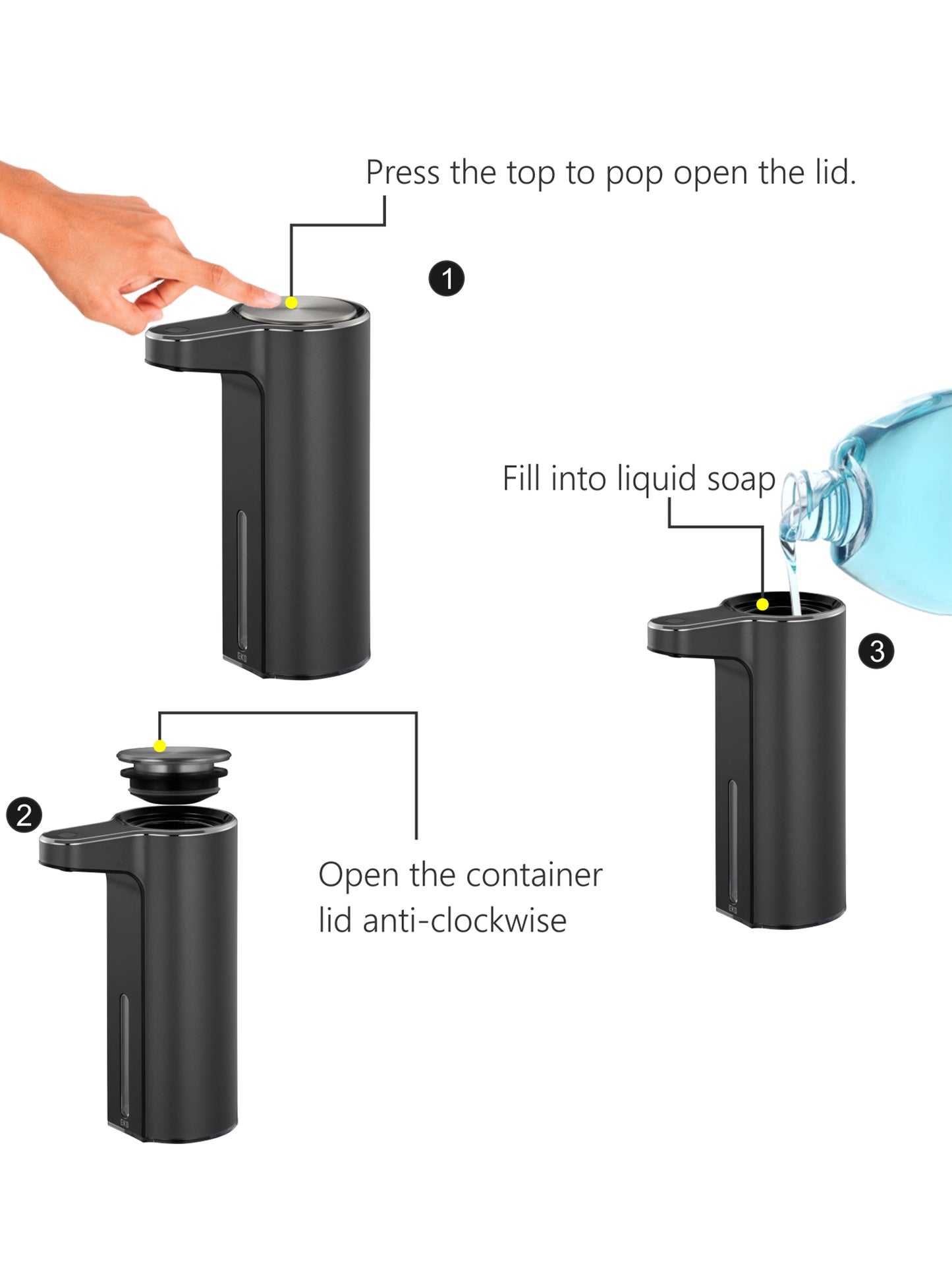 Aroma Autometic Smart Soap Dispenser Dark Grey