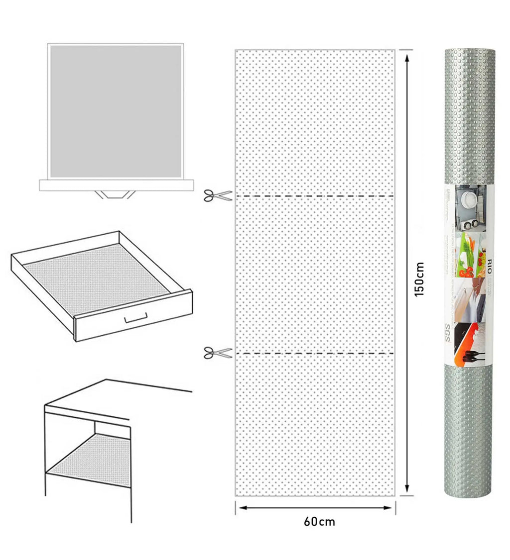 Rio PVC Shelf Liner Grey OBSESSIONS
