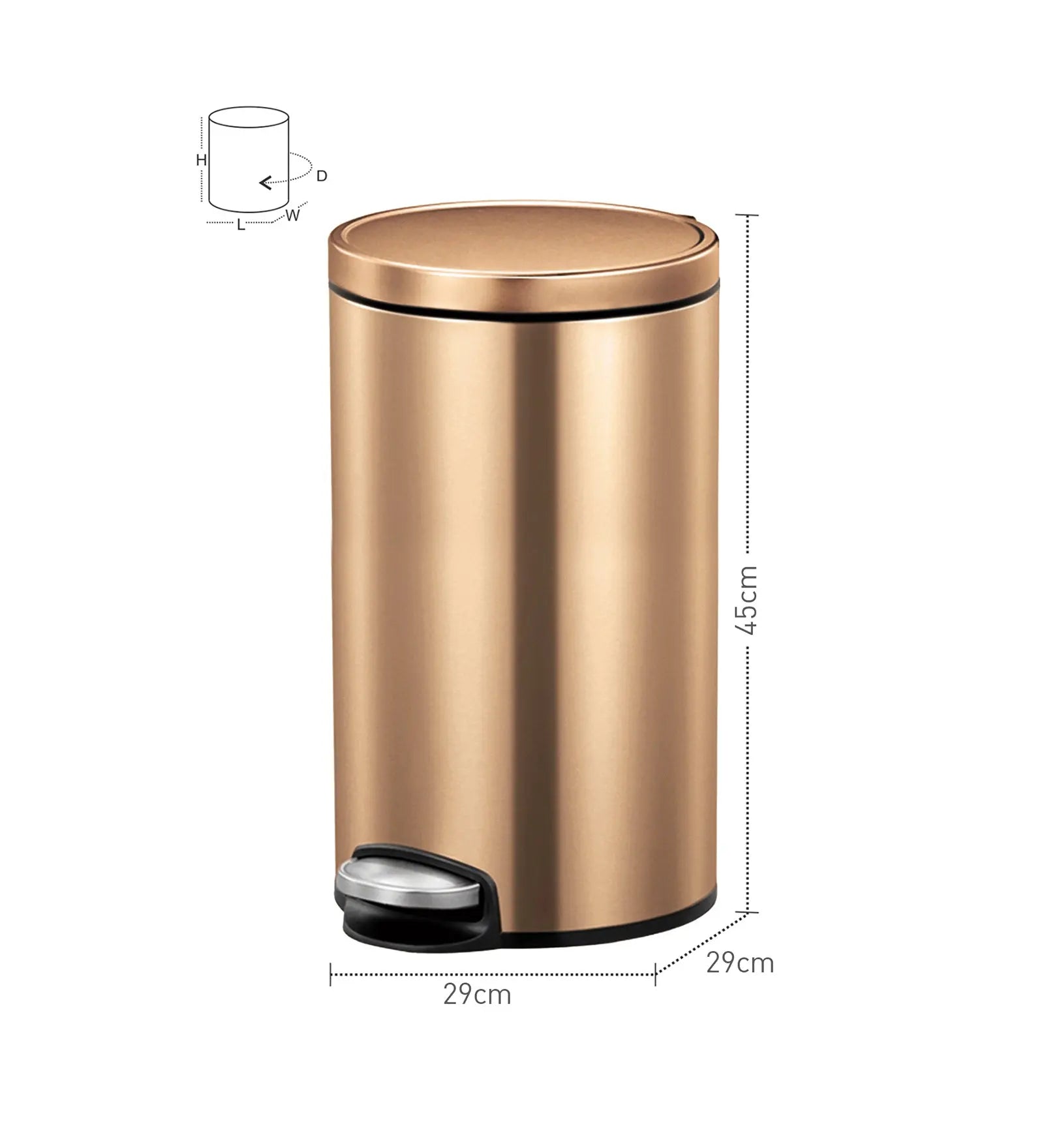 EKO 9115 Artistic Soft Close Fingerprint Resistant Step Bin Bronze Copper OBSESSIONS