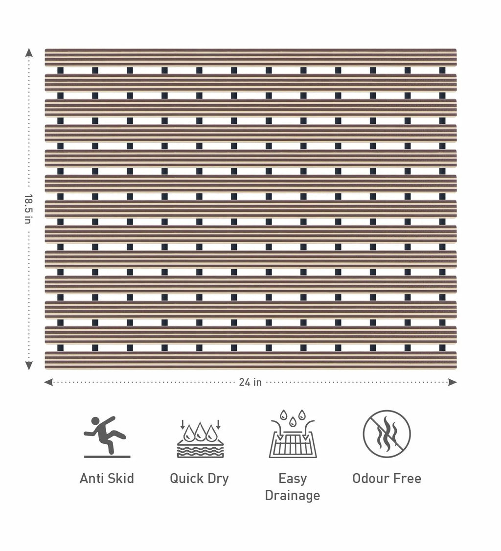 Fredy PVC Shower Mat Beige 47x61 cm OBSESSIONS