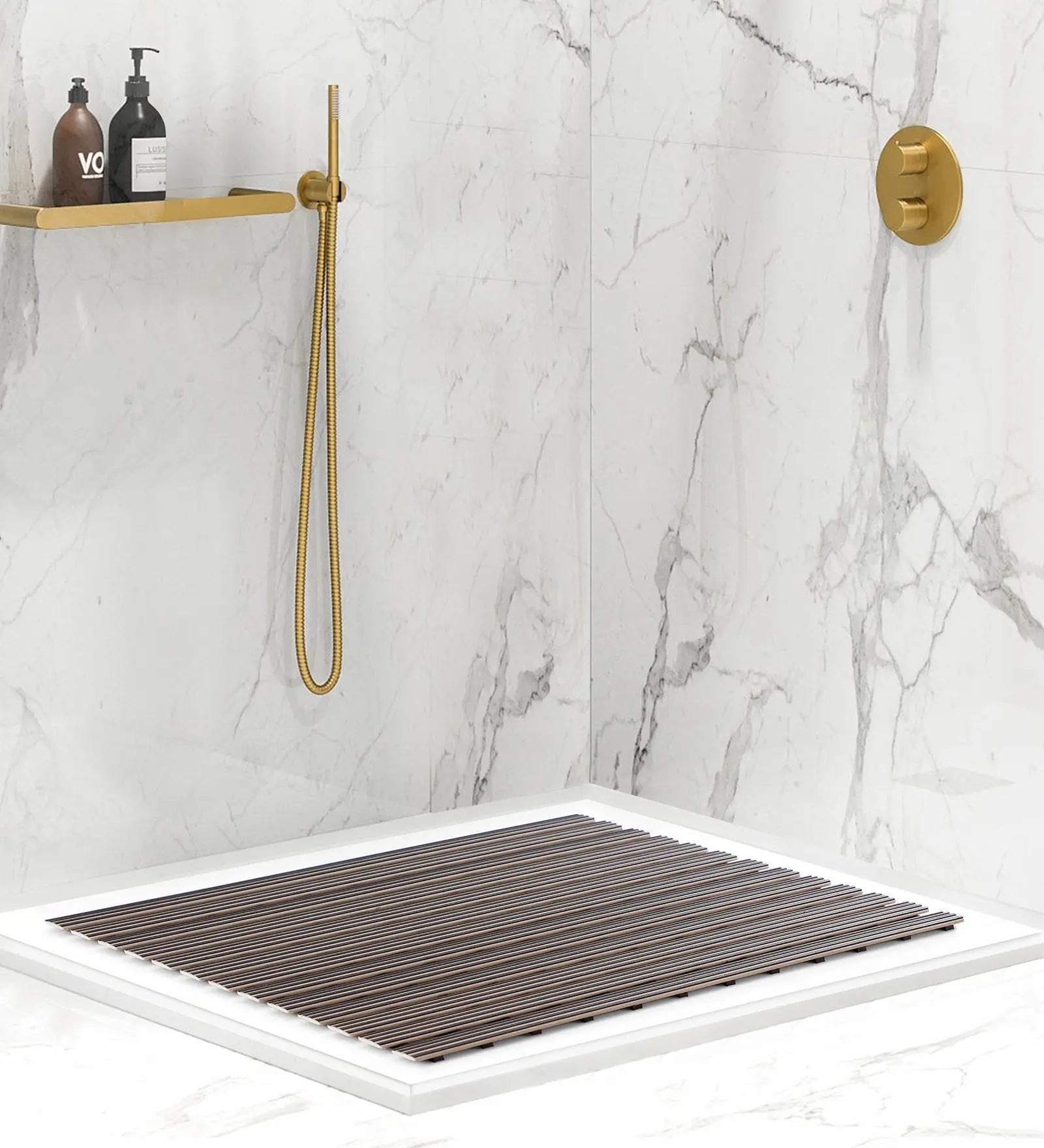 Fredy PVC Shower Mat Brown 47x61 cm OBSESSIONS