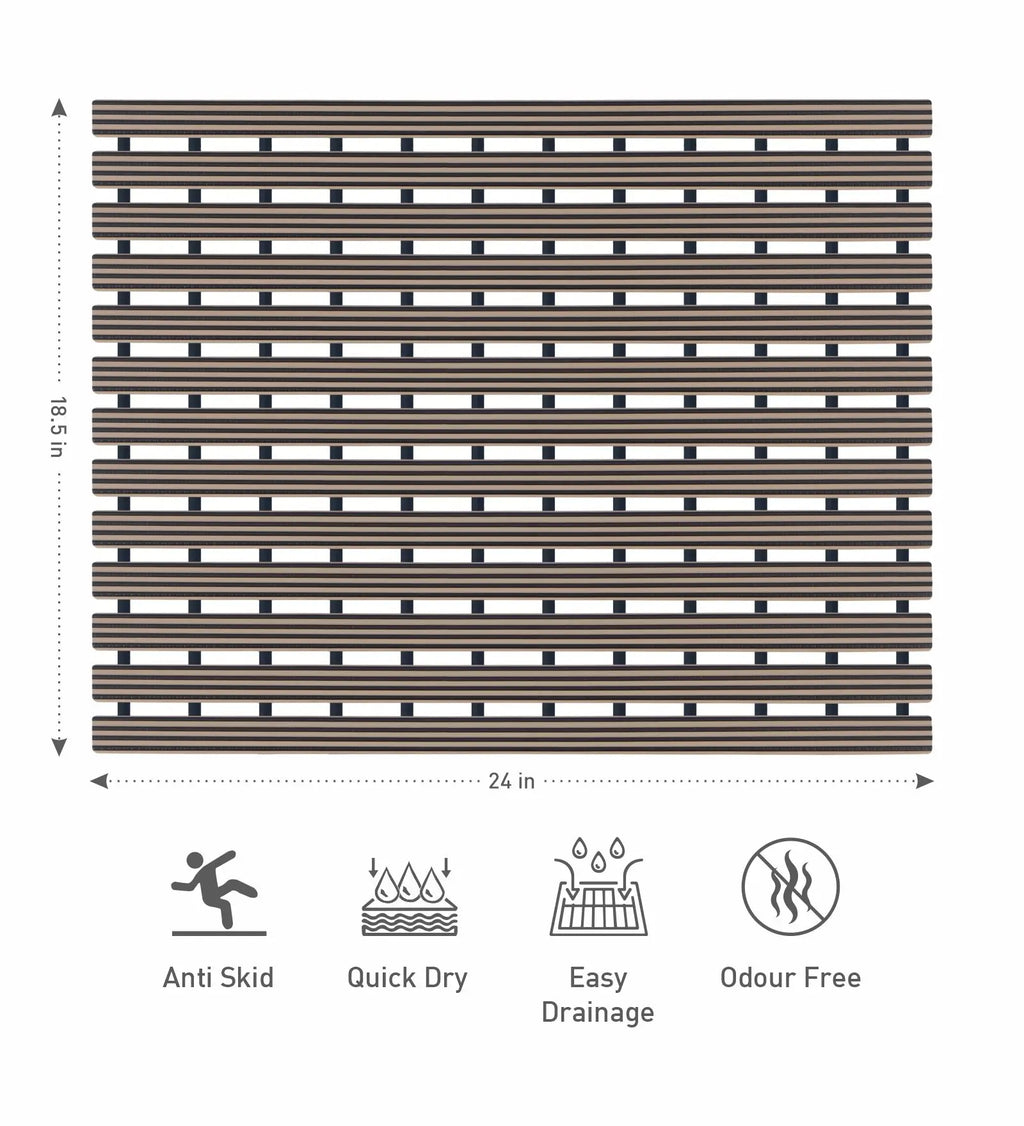 Fredy PVC Shower Mat Brown 47x61 cm OBSESSIONS