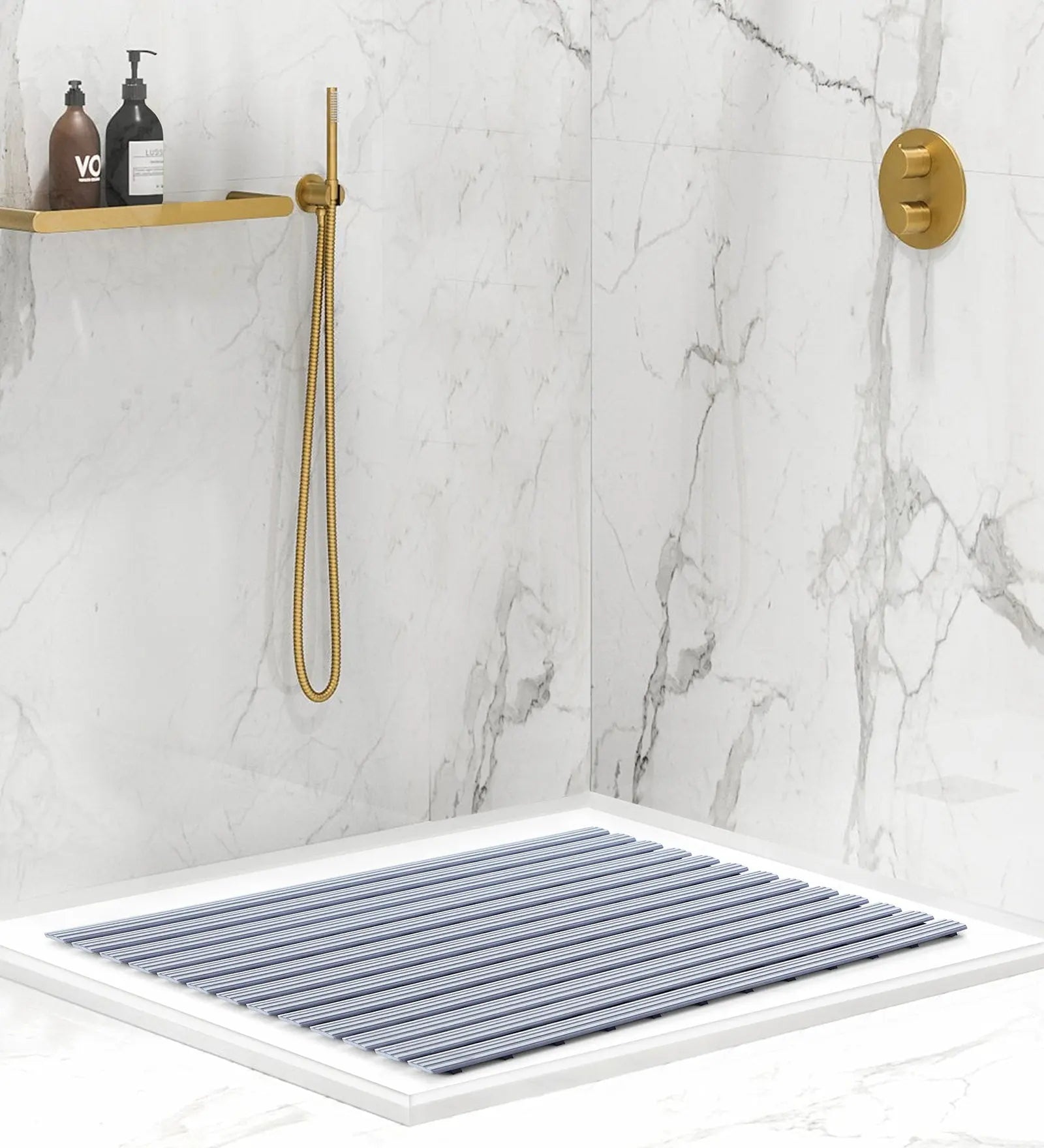 Fredy PVC Shower Mat Light Grey 47x61 cm OBSESSIONS