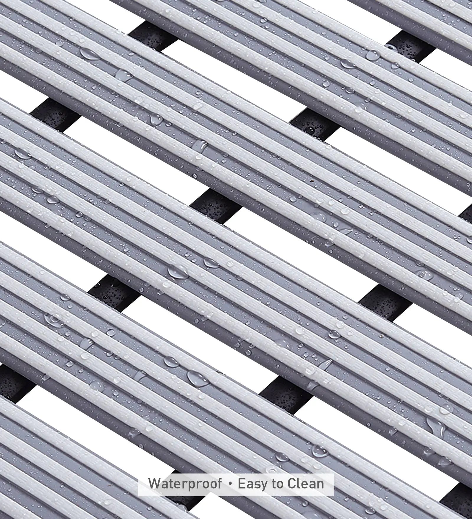 Fredy PVC Shower Mat Light Grey 47x61 cm OBSESSIONS