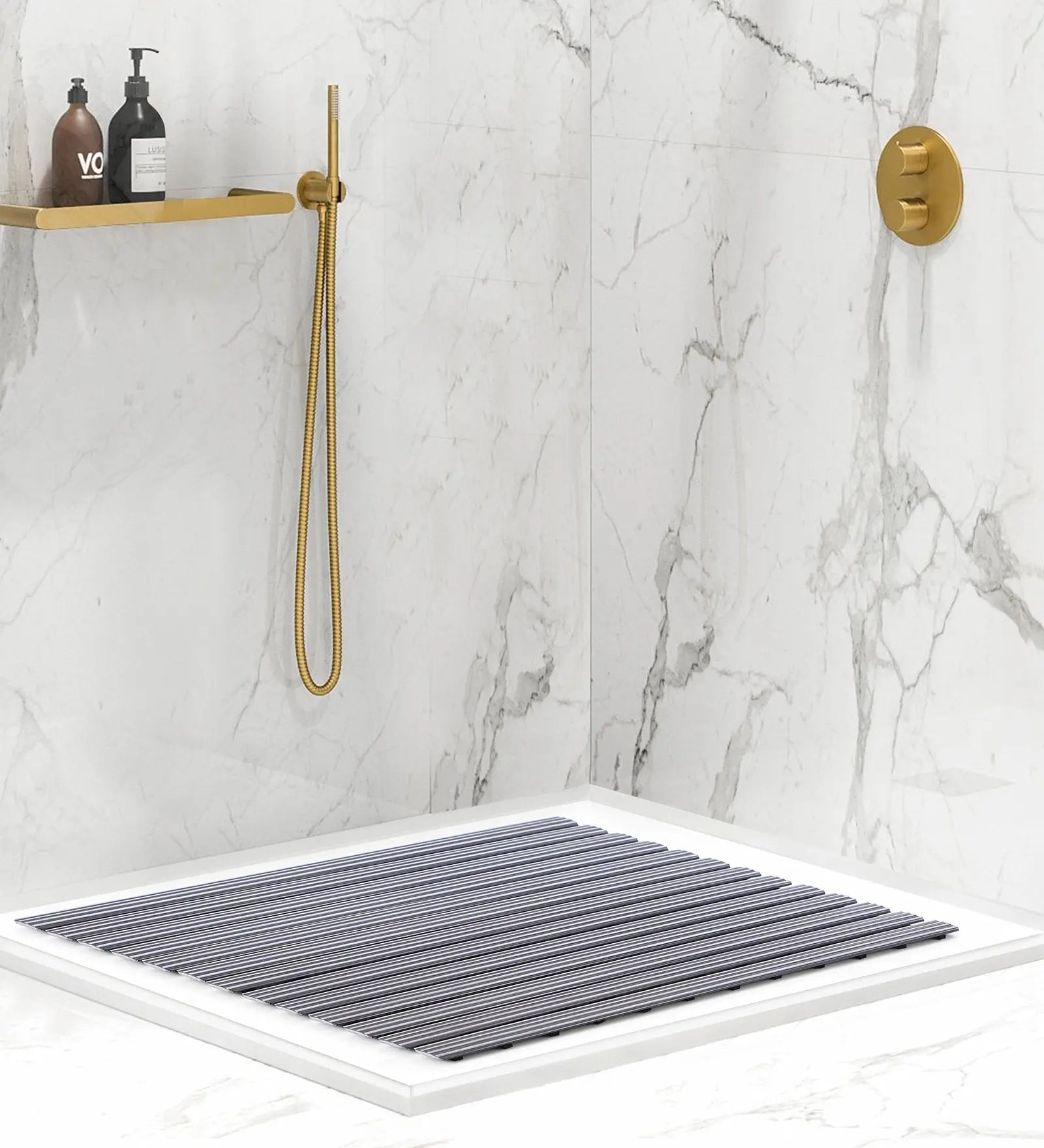 Fredy PVC Shower Mat Grey 47x61 cm OBSESSIONS