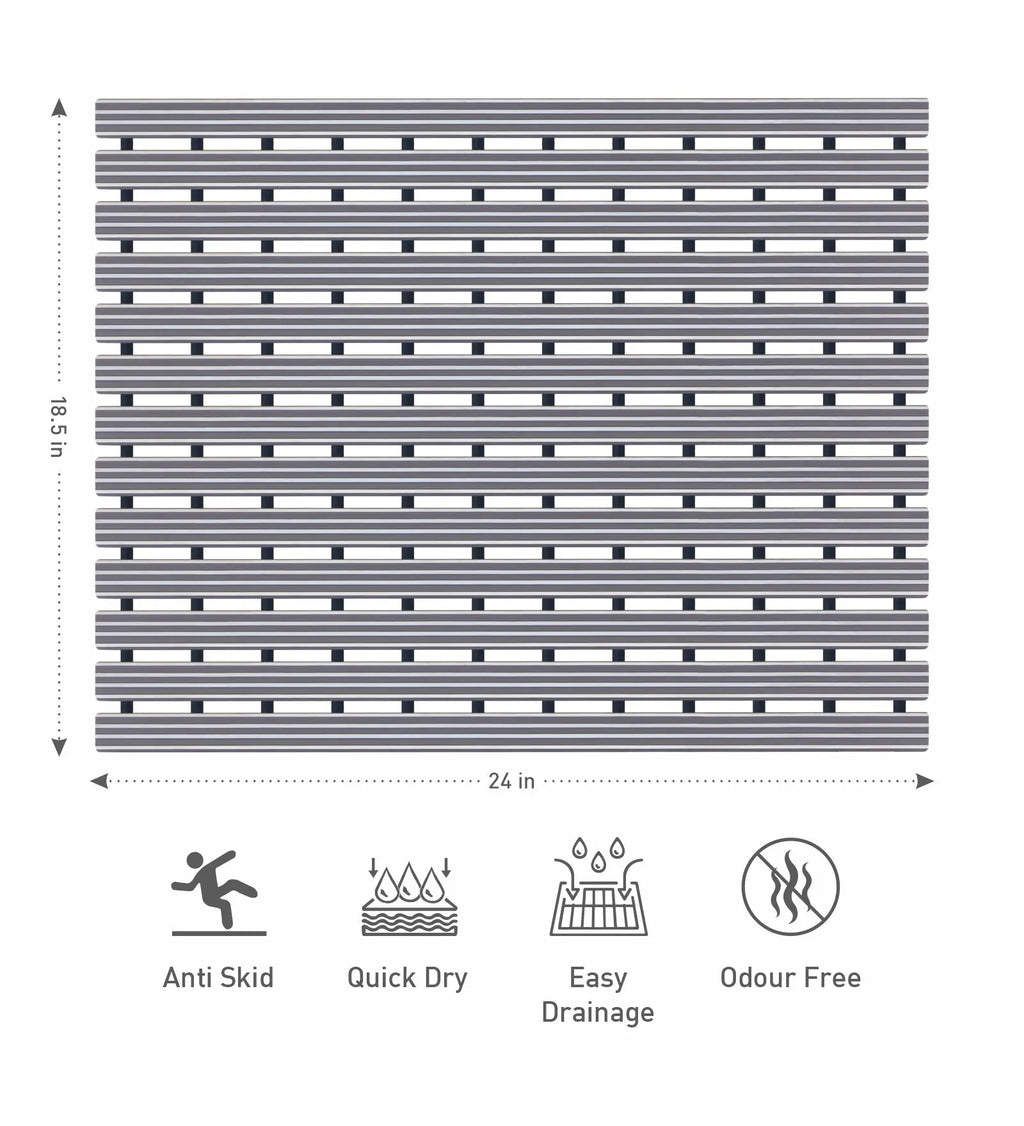 Fredy PVC Shower Mat Grey 47x61 cm OBSESSIONS