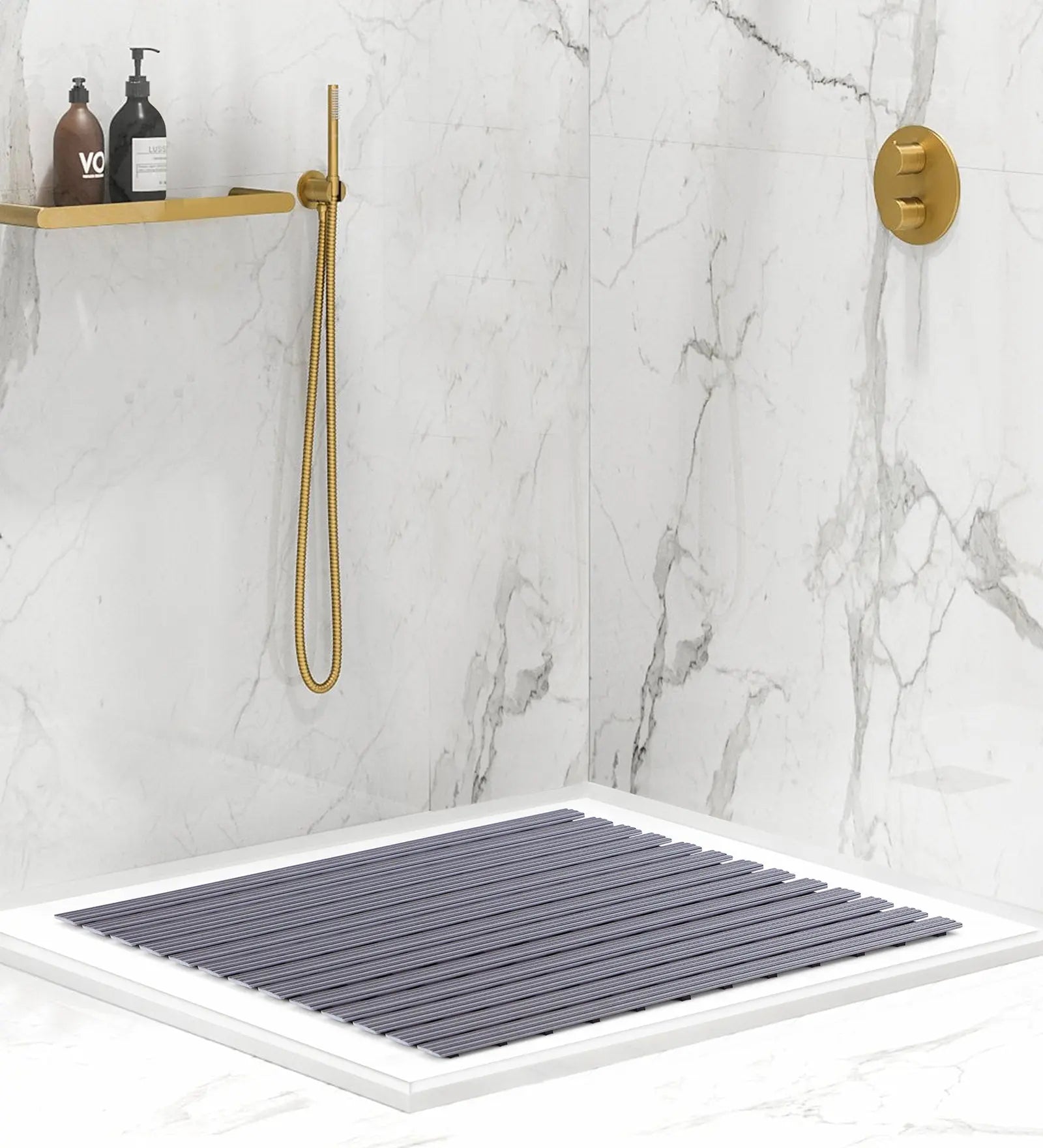 Fredy PVC Shower Mat Charcoal 47x61 cm OBSESSIONS