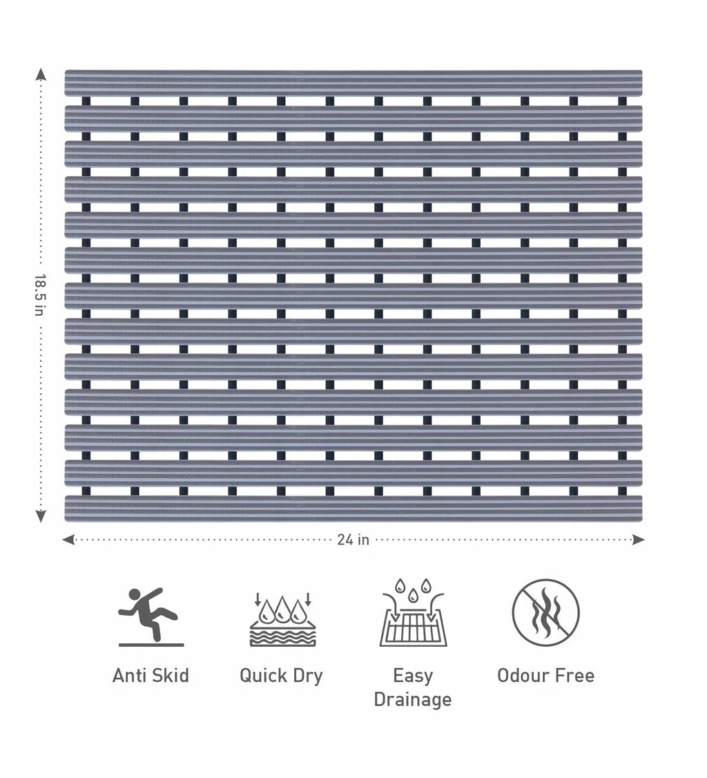 Fredy PVC Shower Mat Charcoal 47x61 cm OBSESSIONS