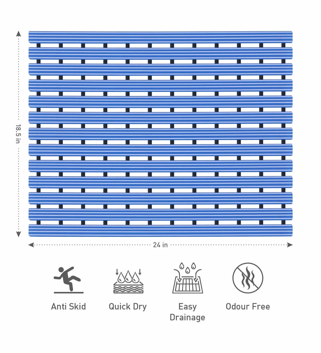 Fredy PVC Shower Mat Blue 47x61 cm OBSESSIONS