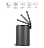 EKO 9115 Artistic Soft Close Fingerprint Resistant Step Bin Black Steel OBSESSIONS