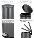 EKO 9115 Artistic Soft Close Fingerprint Resistant Step Bin Black Steel OBSESSIONS