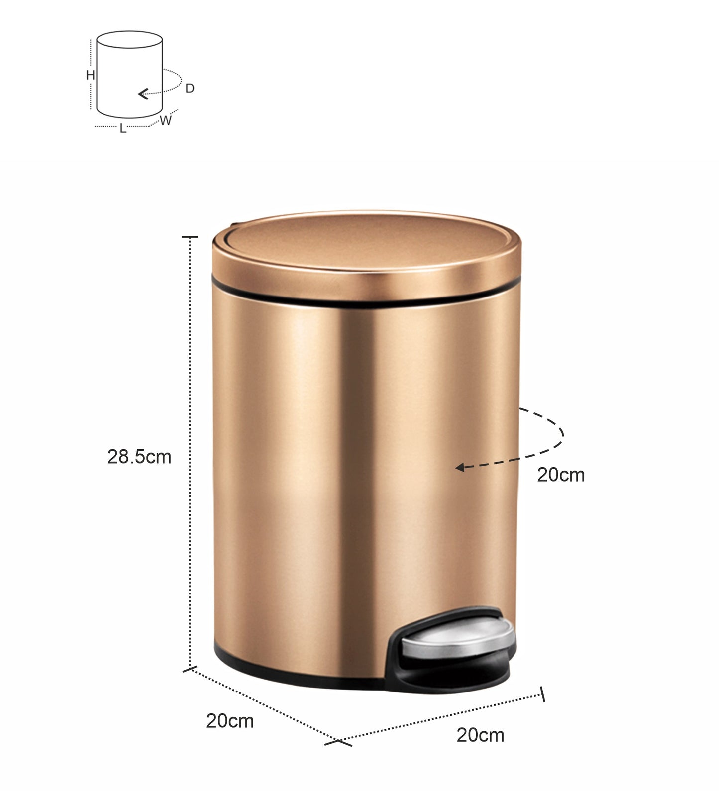 EKO 9115 Artistic Soft Close Fingerprint Resistant Step Bin Bronze Copper
