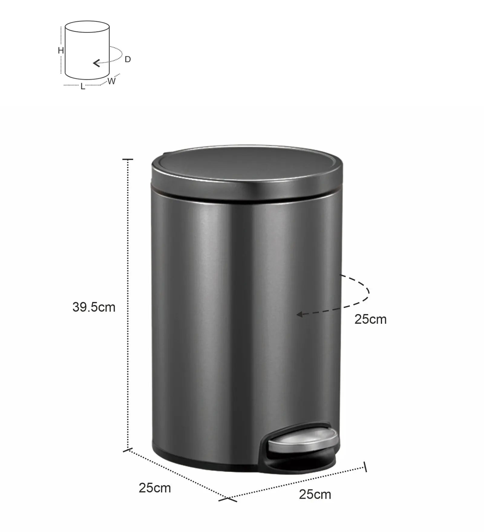 EKO 9115 Artistic Soft Close Fingerprint Resistant Step Bin Black Steel OBSESSIONS