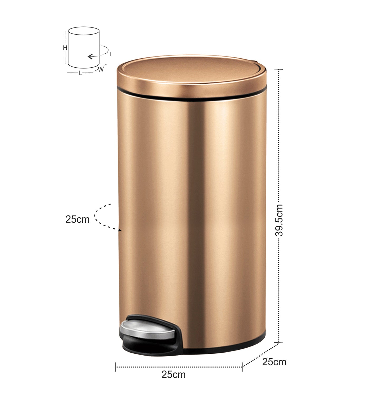 EKO 9115 Artistic Soft Close Fingerprint Resistant Step Bin Bronze Copper