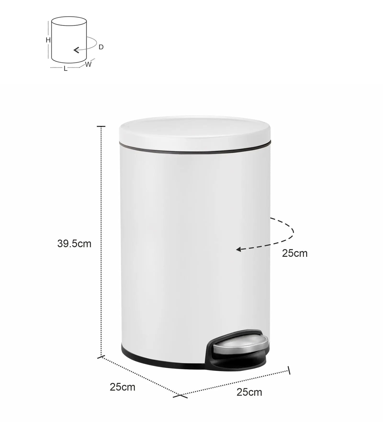 EKO 9115 Artistic Soft Close Fingerprint Resistant Step Bin White OBSESSIONS