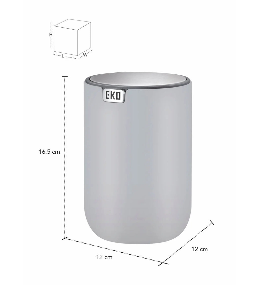Eko 9206 Fandy Fingerprint Resistant Table Bin Grey OBSESSIONS