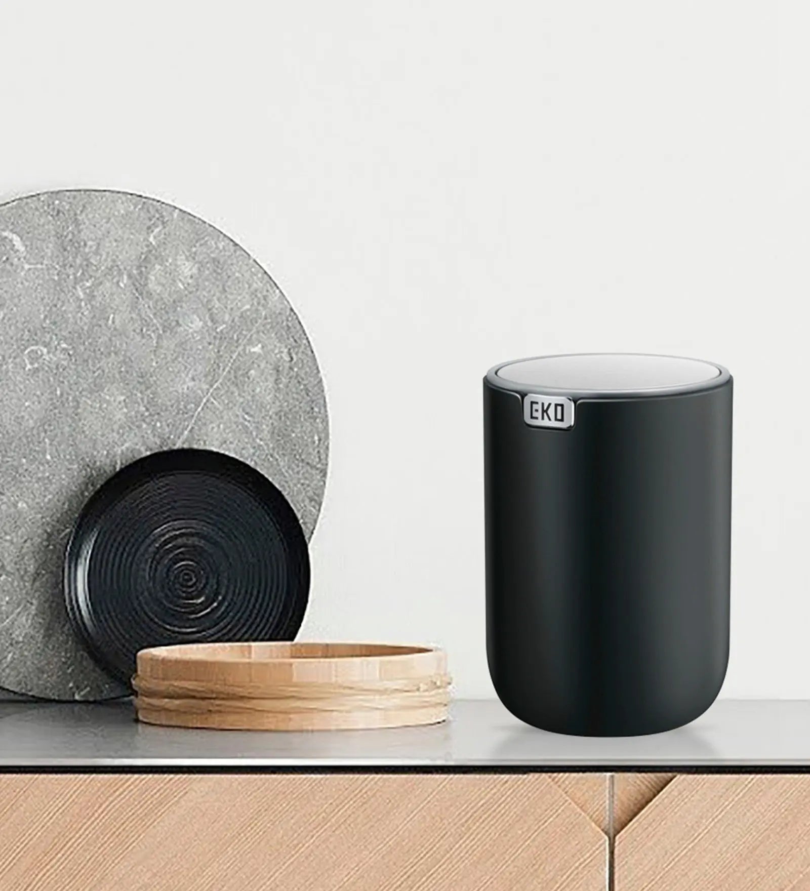 Eko 9206 Fandy Fingerprint Resistant Table Bin Black OBSESSIONS