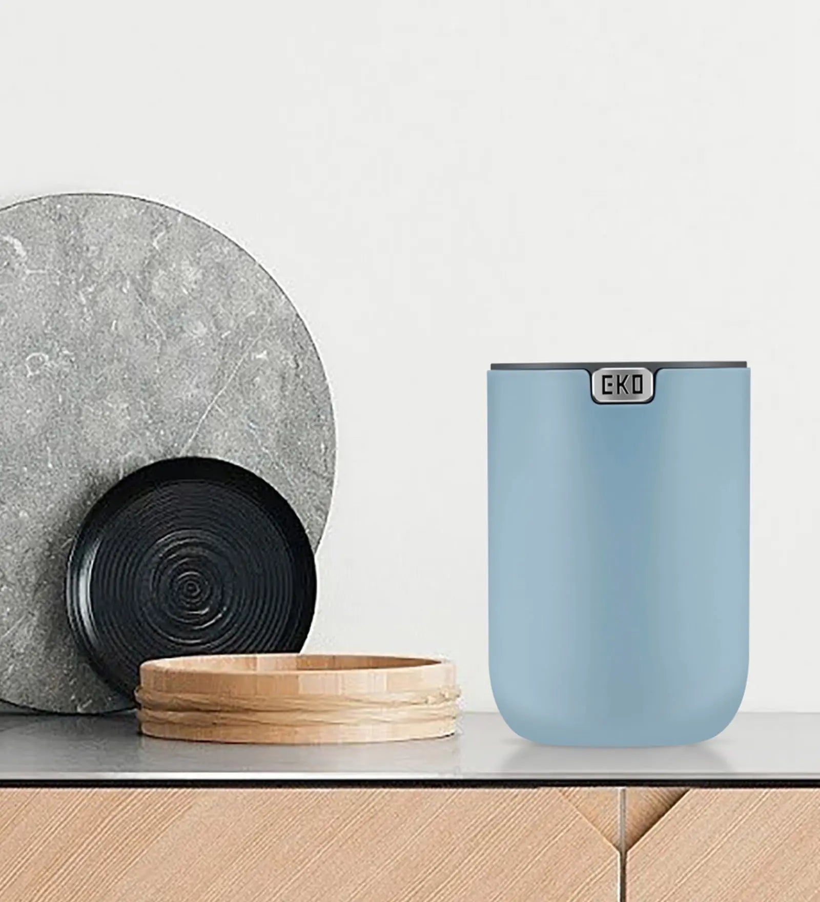 Eko 9206 Fandy Fingerprint Resistant Table Bin Titanium Blue OBSESSIONS