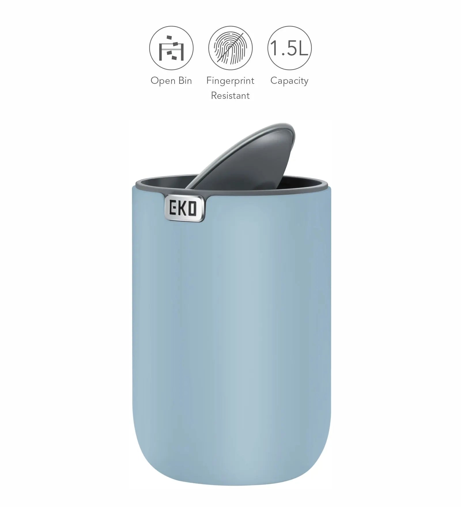 Eko 9206 Fandy Fingerprint Resistant Table Bin Titanium Blue OBSESSIONS