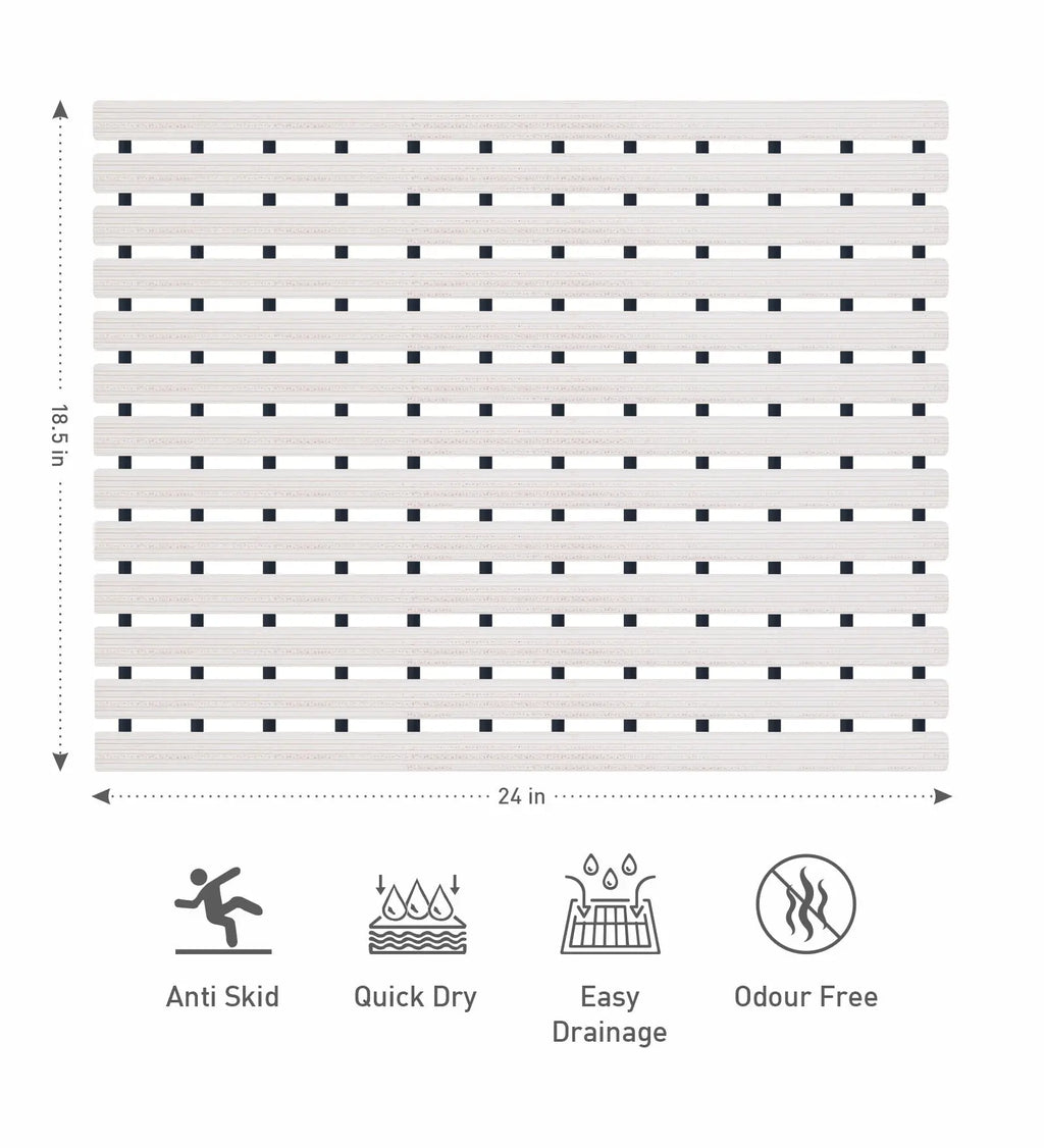 Fredy PVC Shower Mat White 47x61 cm OBSESSIONS