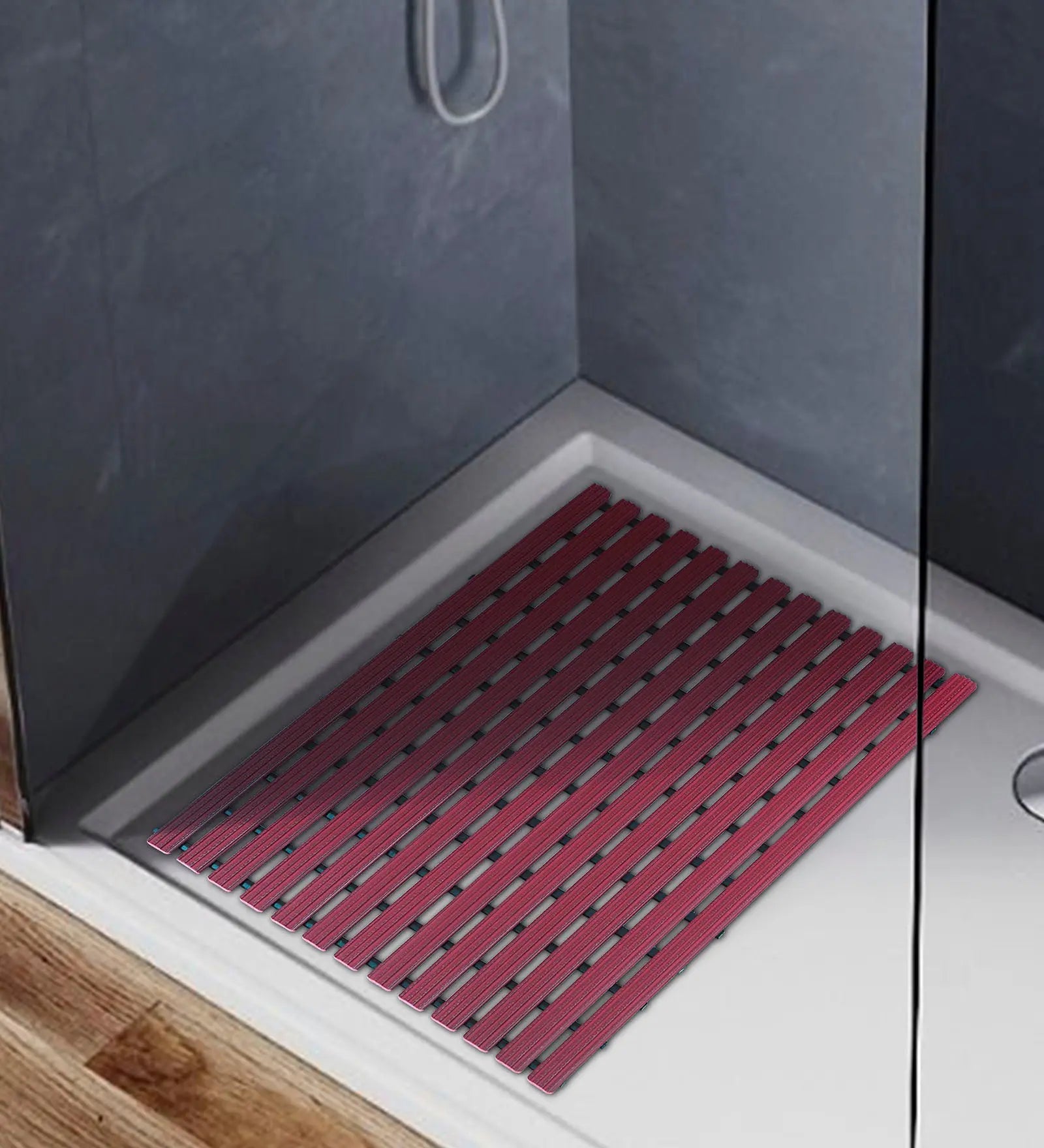 Fredy PVC Shower Mat Mehroon 47x61 cm OBSESSIONS