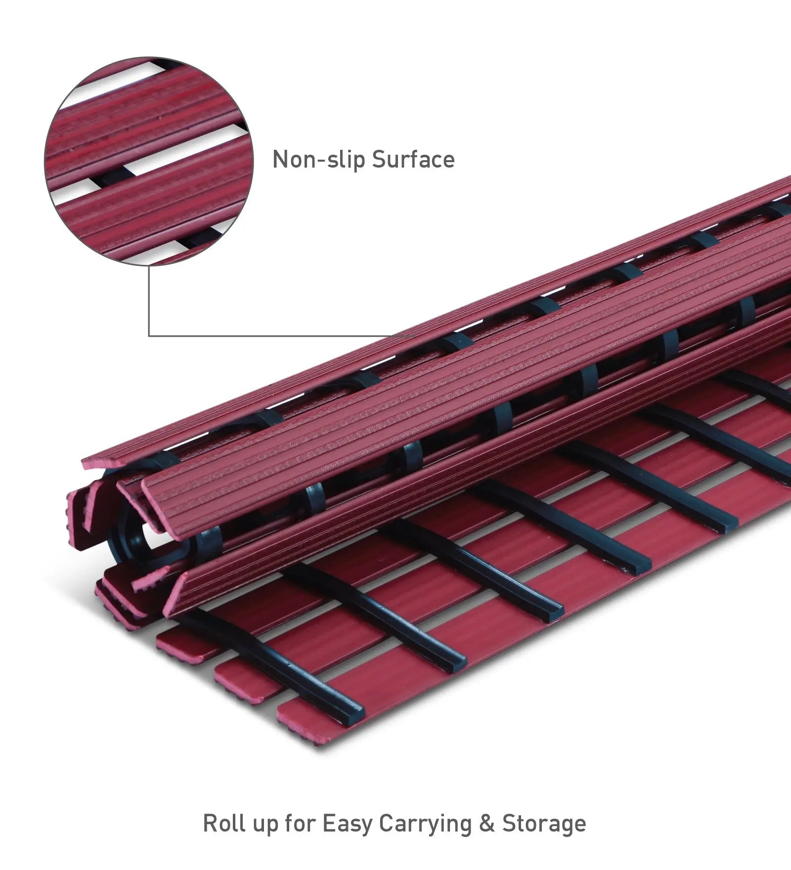 Fredy PVC Shower Mat Mehroon 47x61 cm OBSESSIONS