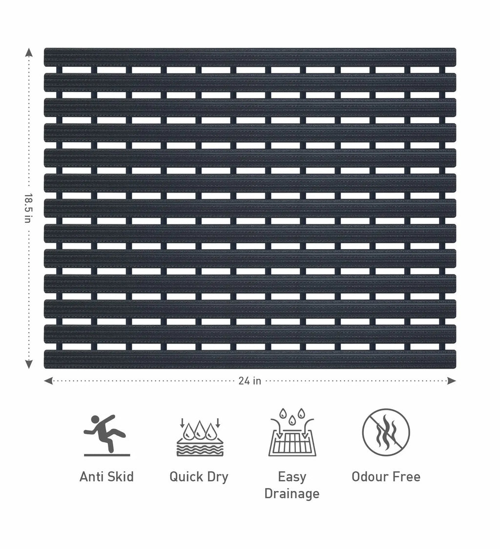 Fredy PVC Shower Mat Black 47x61 cm OBSESSIONS