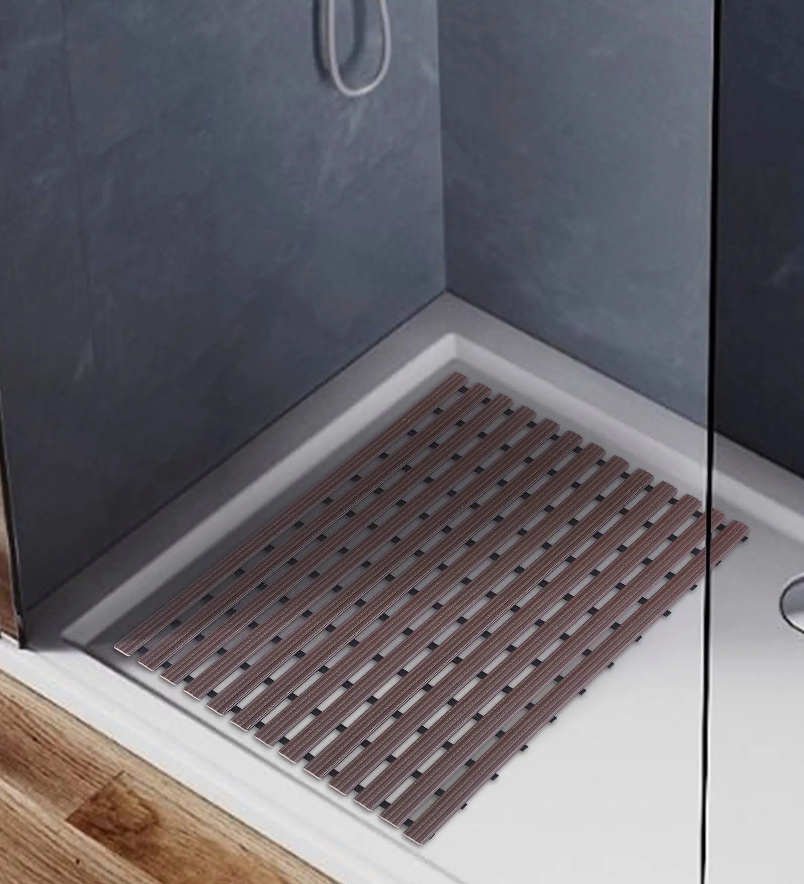 Fredy PVC Shower Mat Chocolate 47x61 cm OBSESSIONS