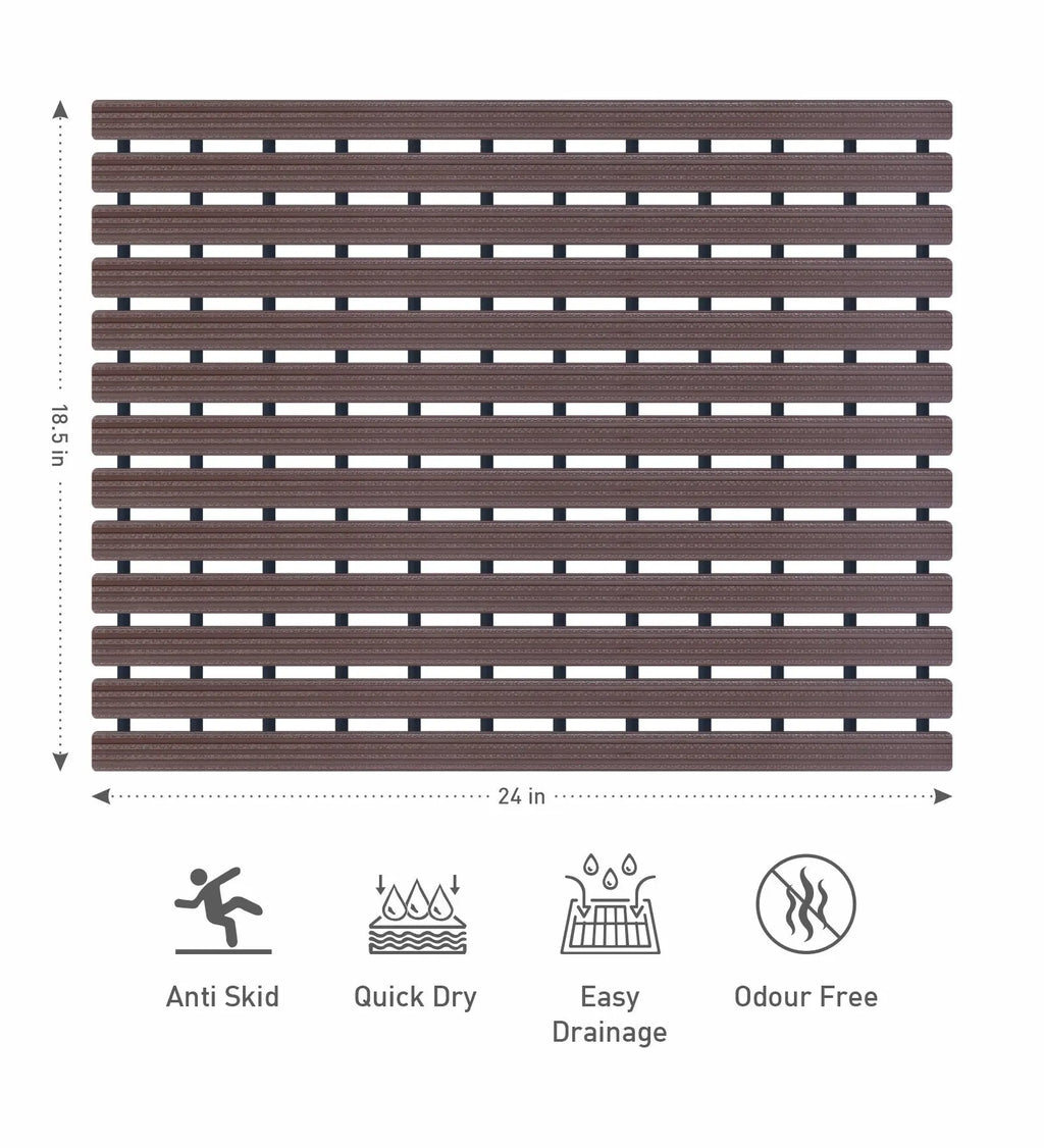 Fredy PVC Shower Mat Chocolate 47x61 cm OBSESSIONS