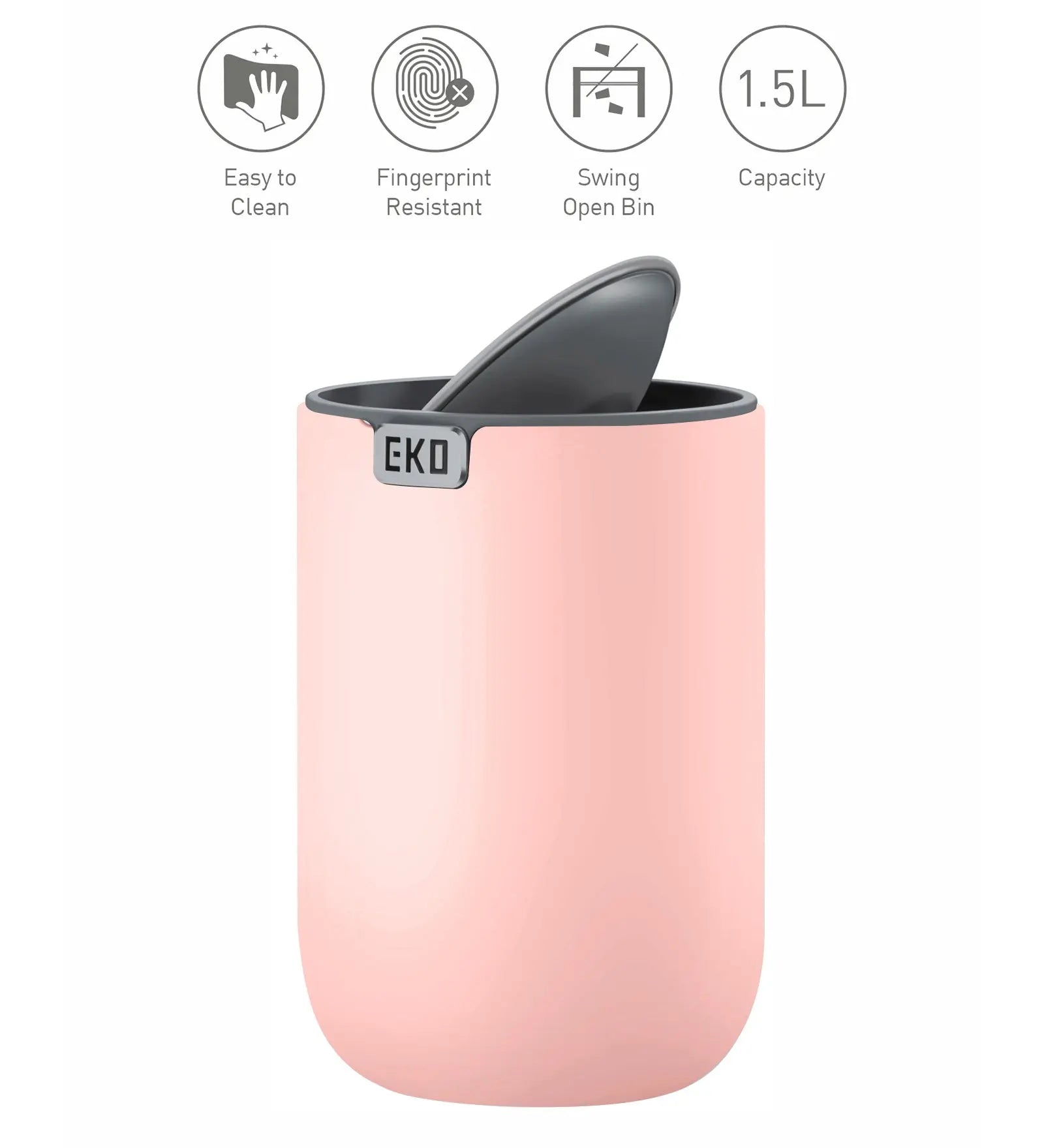 Eko 9206 Fandy Fingerprint Resistant Table Bin Titanium Pink OBSESSIONS