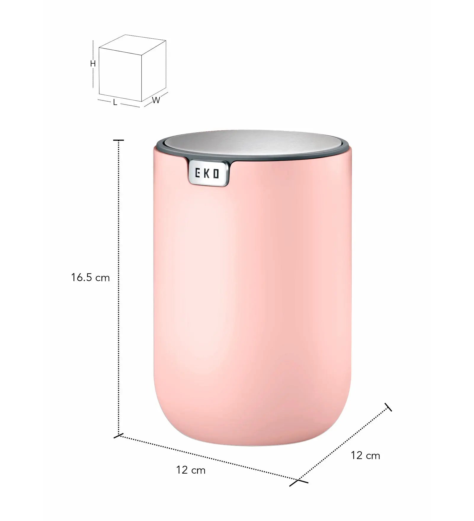 Eko 9206 Fandy Fingerprint Resistant Table Bin Titanium Pink OBSESSIONS