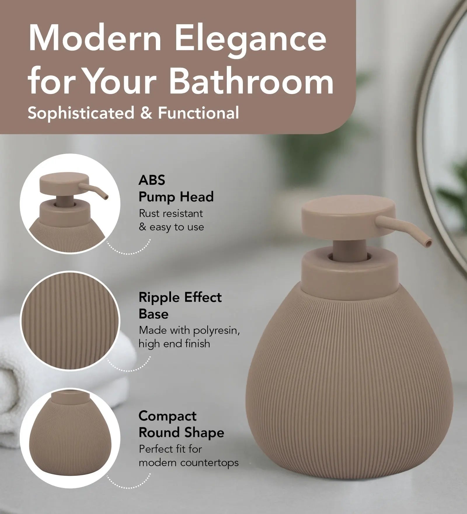 Caddy Polyresin Soap Dispenser Brown OBSESSIONS