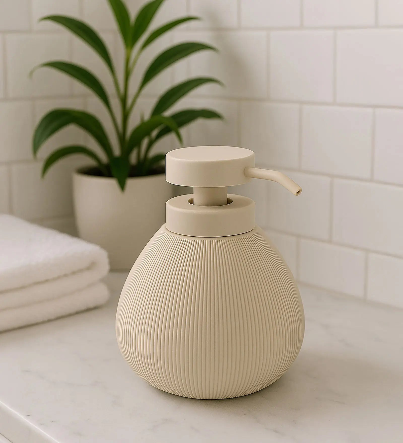 Caddy Polyresin Soap Dispenser Cream OBSESSIONS