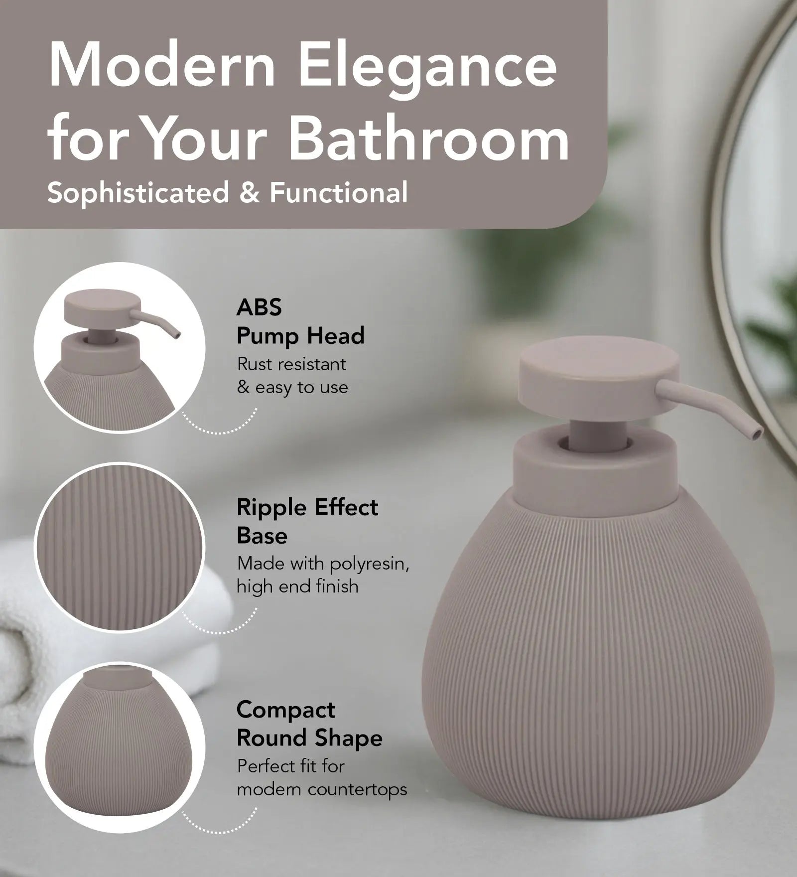 Caddy Polyresin Soap Dispenser Grey OBSESSIONS