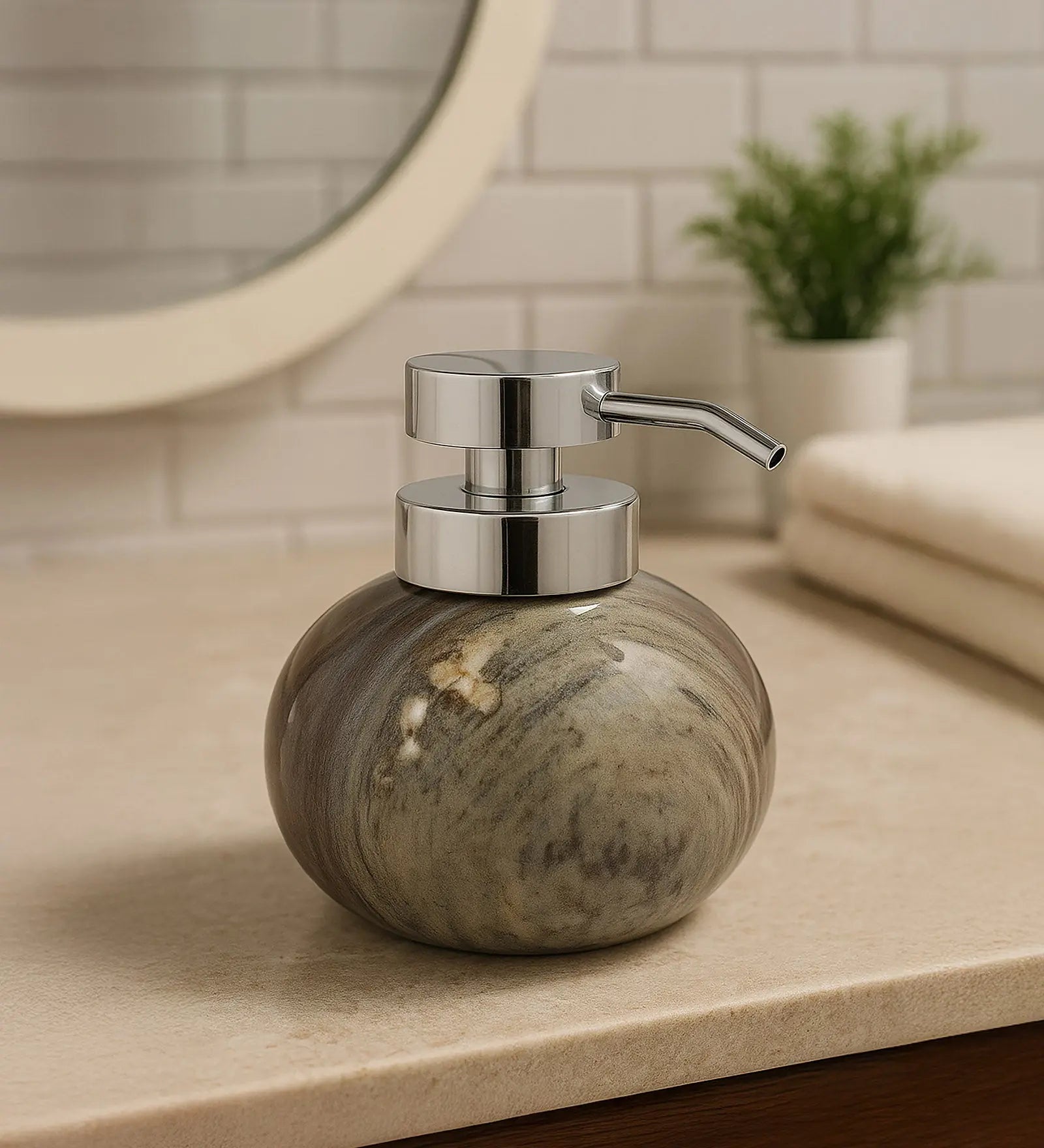 Caddy Polyresin Soap Dispenser Stone OBSESSIONS