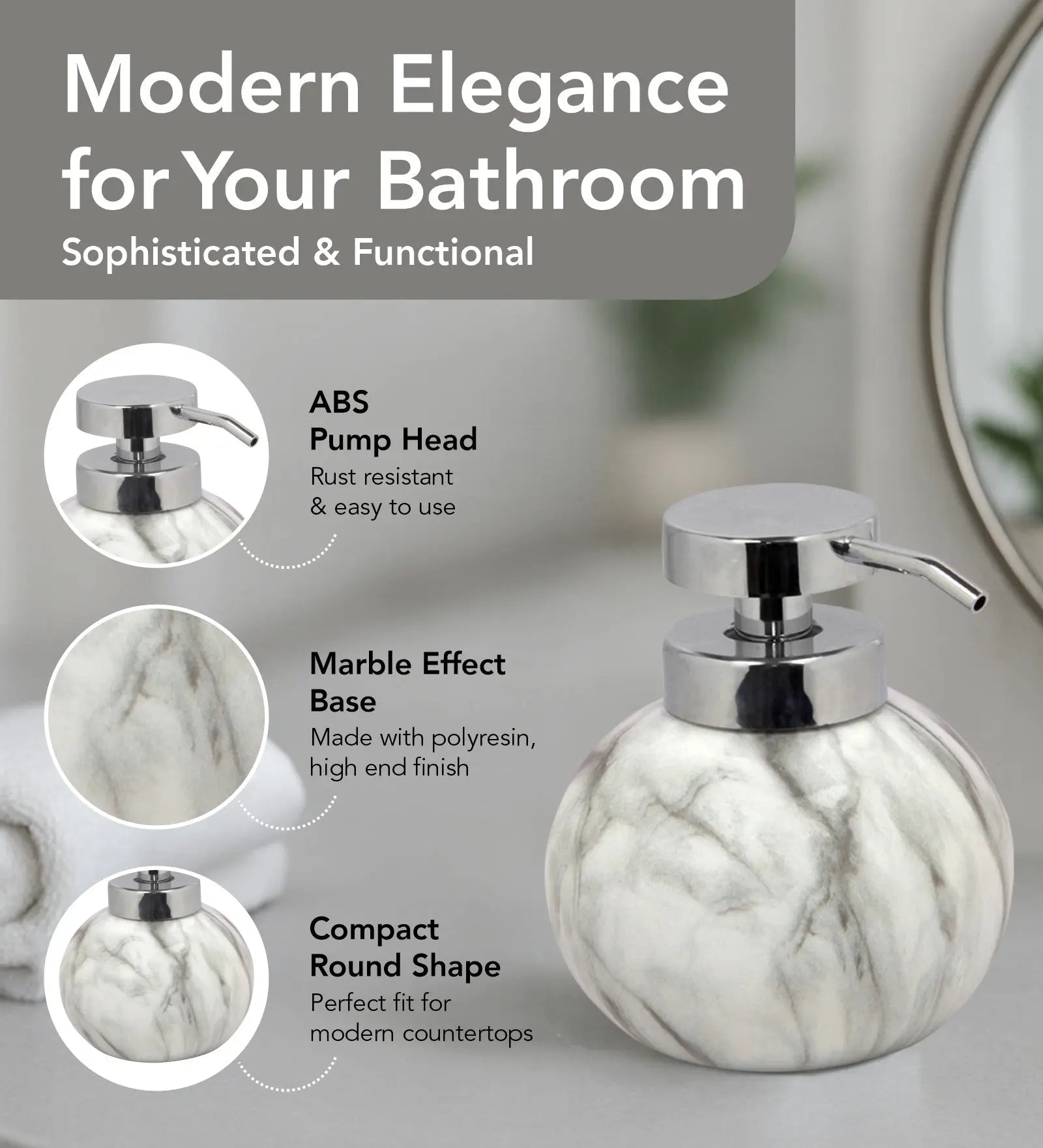 Caddy Polyresin Soap Dispenser White OBSESSIONS