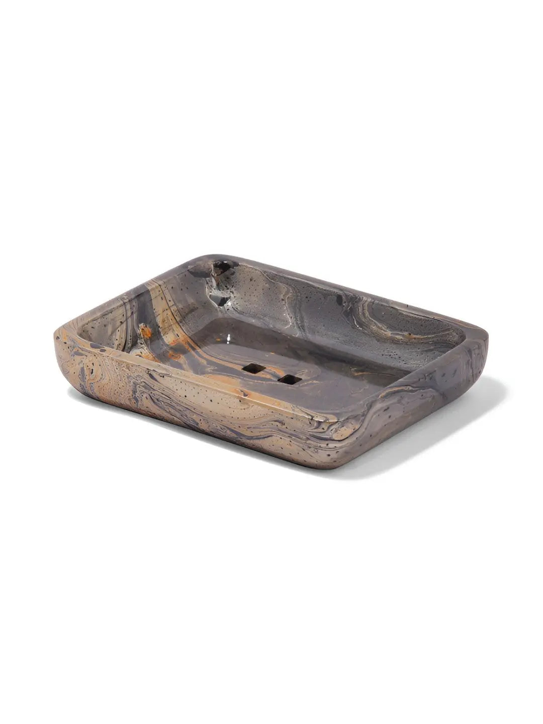 Black & Brown 4 piece Abstract Polyresin Bath Accessories Set - grahsajja