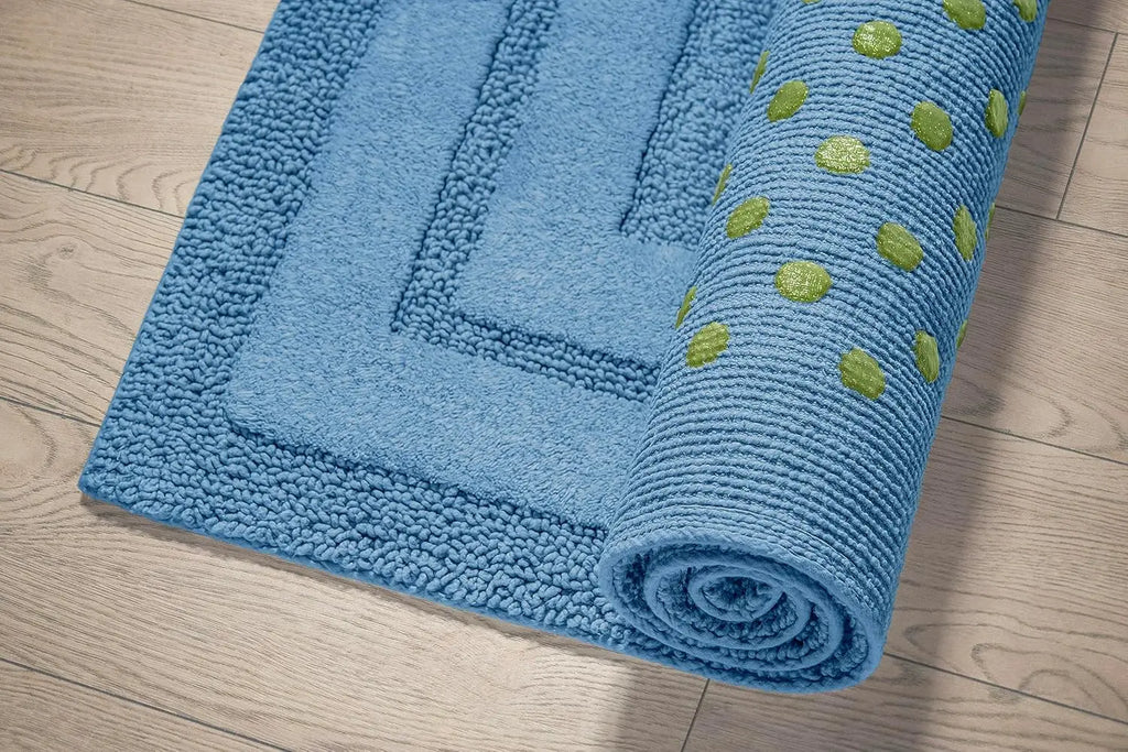 MEDITERRANO Luxury Anti-Skid Tufted Cotton Floor Mat - Exquisite Comfort for Living & Bath Area - Slip-Resistant & Plush Design - Elevate Your Home with Italian Elegance! - grahsajja