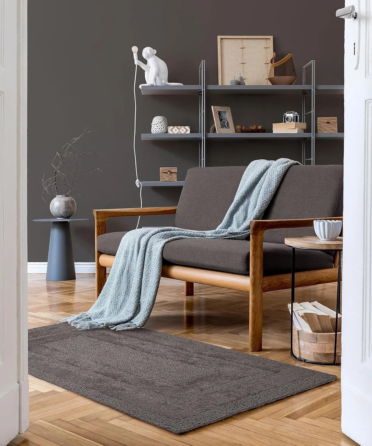 CARBONIO Luxury Anti-Skid Tufted Cotton Floor Mat - Exquisite Comfort for Living & Bath Area - Slip-Resistant & Plush Design - Elevate Your Home with Italian Elegance! - grahsajja