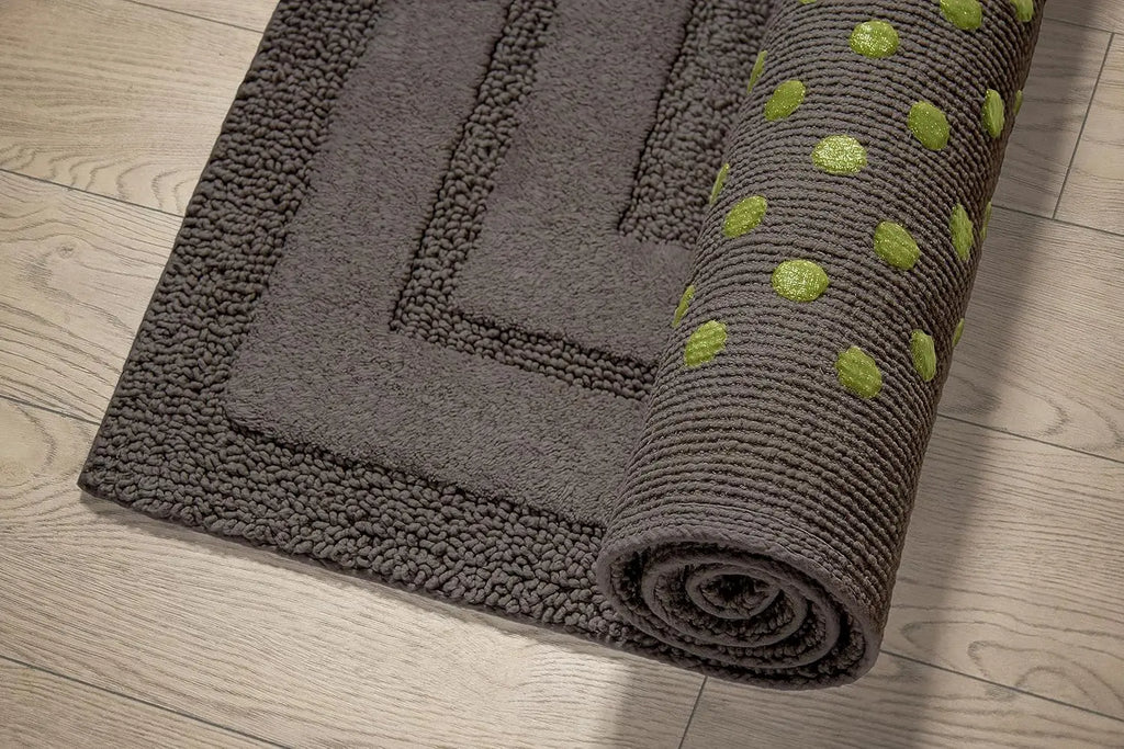 CARBONIO Luxury Anti-Skid Tufted Cotton Floor Mat - Exquisite Comfort for Living & Bath Area - Slip-Resistant & Plush Design - Elevate Your Home with Italian Elegance! - grahsajja