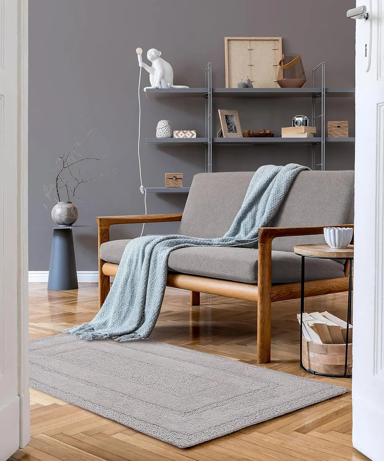 PERLA Luxury Anti-Skid Tufted Cotton Floor Mat - Exquisite Comfort for Living & Bath Area - Slip-Resistant & Plush Design - Elevate Your Home with Italian Elegance! - grahsajja