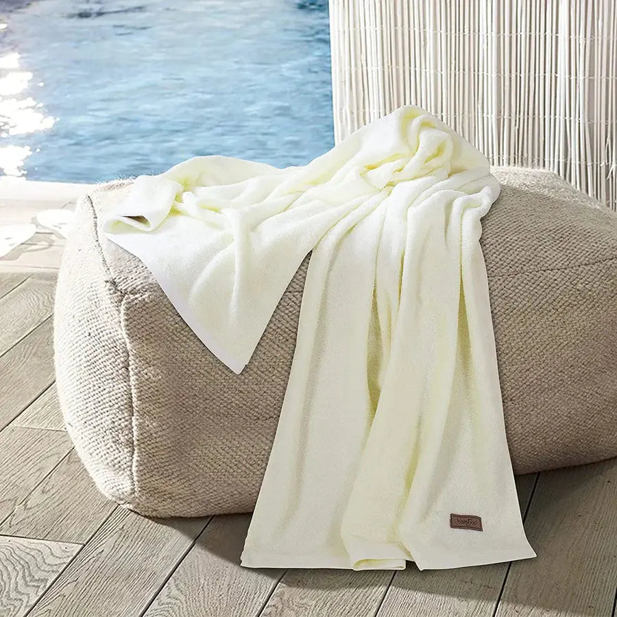 Bamboo Bath Towels - High Absorbent & Super Soft 360 GSM - grahsajja