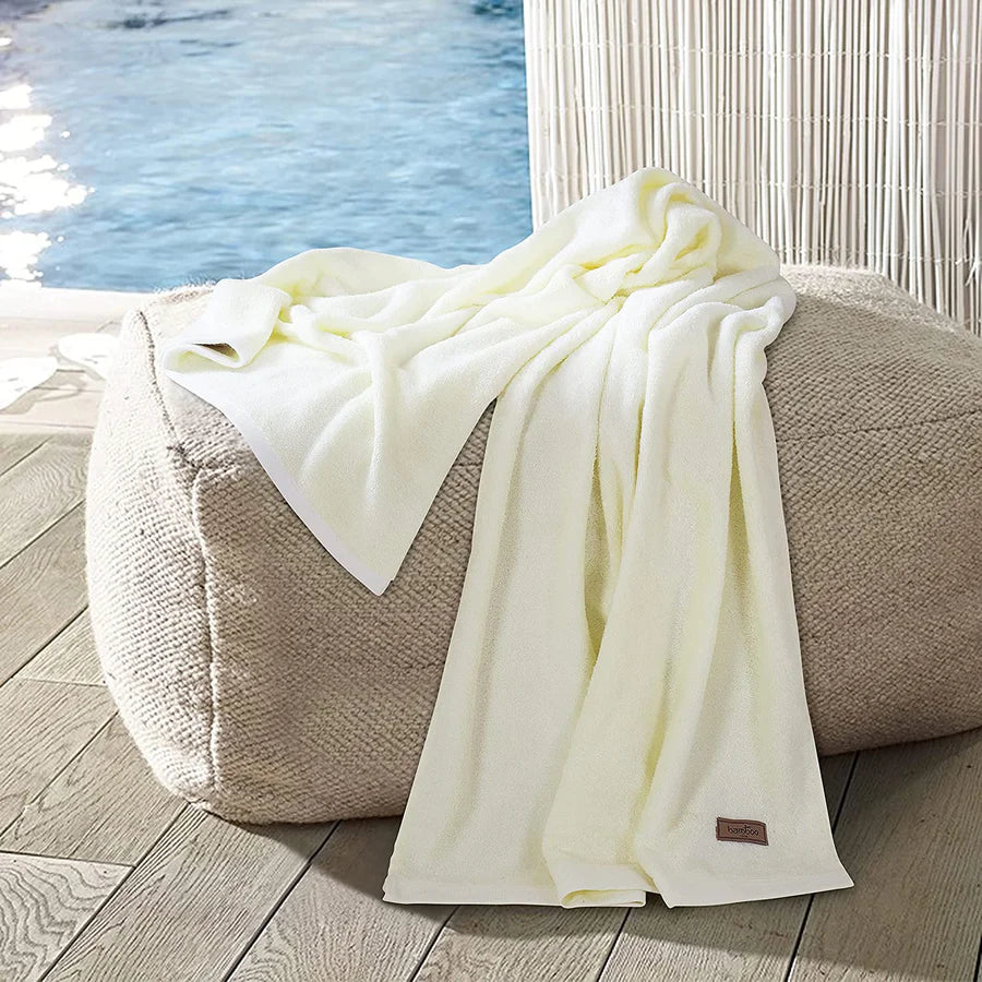 Bamboo Bath Towels - High Absorbent & Super Soft 360 GSM - grahsajja