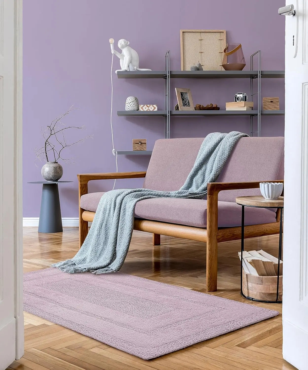 LAVANDA Luxury Anti-Skid Tufted Cotton Floor Mat - Exquisite Comfort for Living & Bath Area - Slip-Resistant & Plush Design - Elevate Your Home with Italian Elegance! - grahsajja