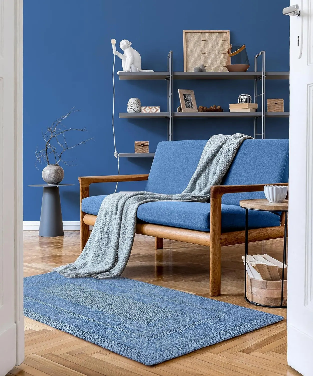 MEDITERRANO Luxury Anti-Skid Tufted Cotton Floor Mat - Exquisite Comfort for Living & Bath Area - Slip-Resistant & Plush Design - Elevate Your Home with Italian Elegance! - grahsajja