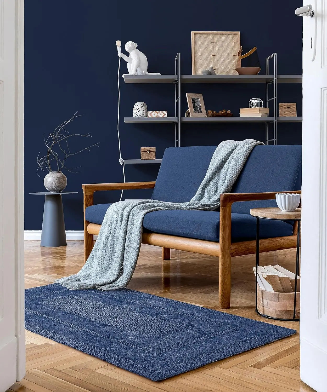 OCEANO Luxury Anti-Skid Tufted Cotton Floor Mat - Exquisite Comfort for Living & Bath Area - Slip-Resistant & Plush Design - Elevate Your Home with Italian Elegance! - grahsajja