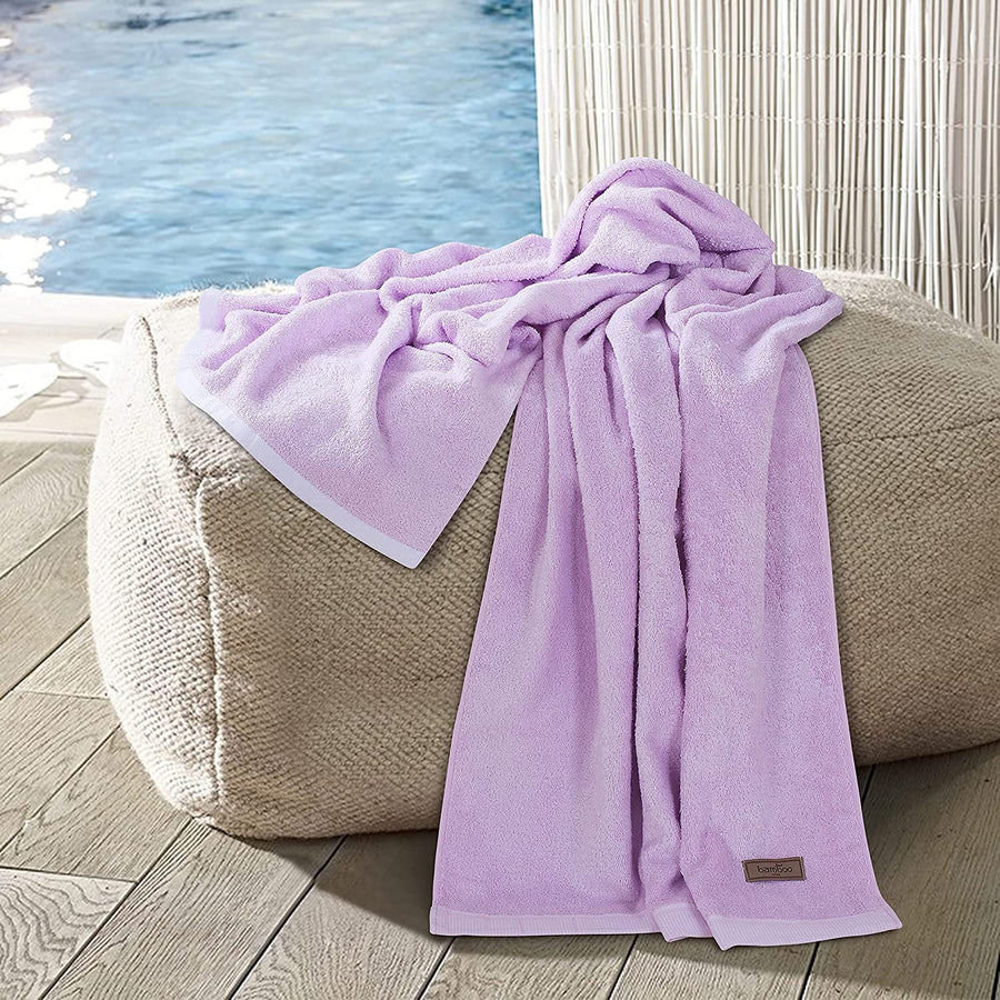 Bamboo Bath Towels - High Absorbent & Super Soft 360 GSM - grahsajja